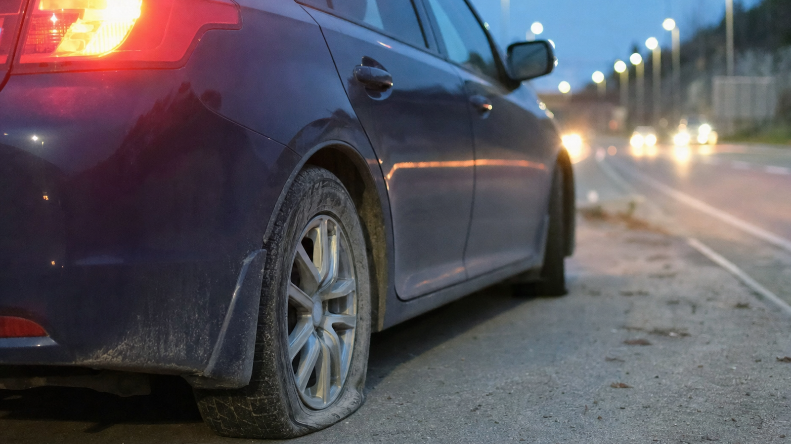 車のパンク応急処置｜停める場所と修理キットの限界