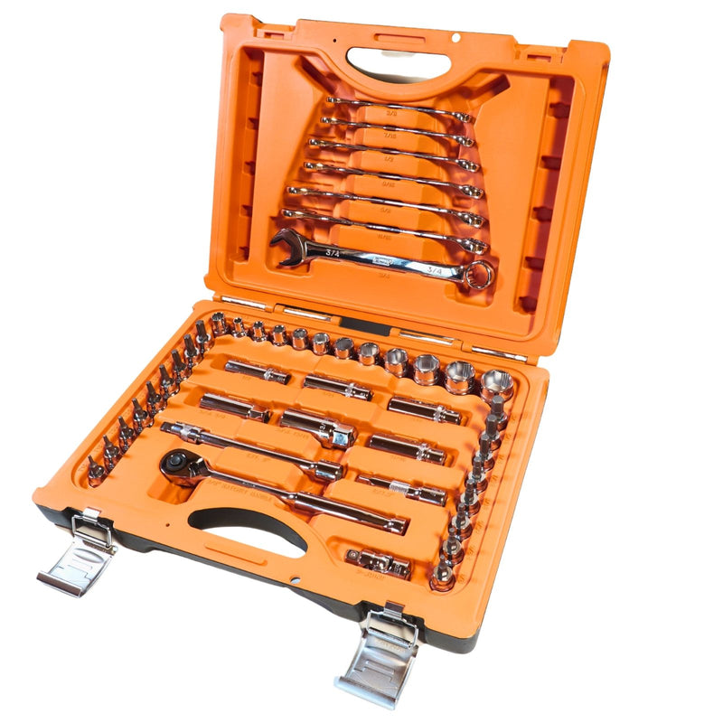 PWT ハーレー用 インチ工具セット 46ピース 3/8インチ ソケットレンチセット ノンスリップソケット トルクス・ヘックス KBT4463