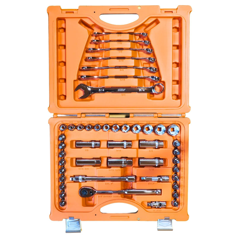PWT ハーレー用 インチ工具セット 46ピース 3/8インチ ソケットレンチセット ノンスリップソケット トルクス・ヘックス KBT4463