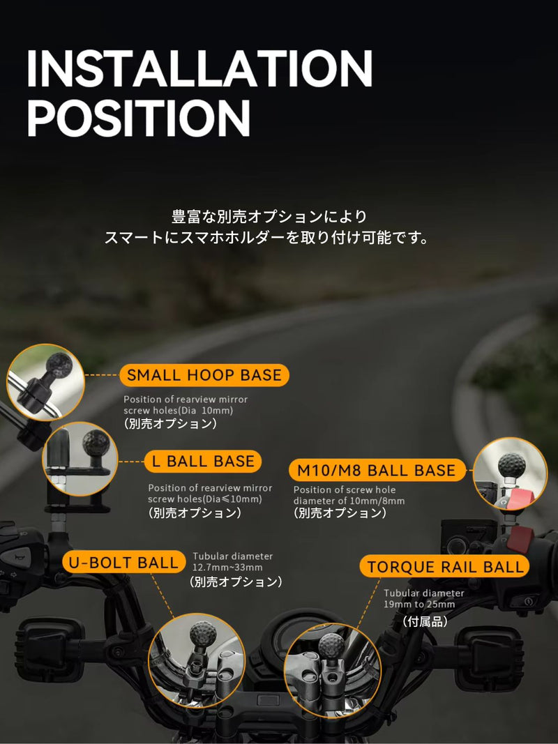 【在庫処分セール】PWT OSOPRO VHマウント｜縦横360°回転＆振動吸収バイク用スマホホルダー｜防水・コンパクト設計
