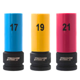 PWT ホイールプロテクターソケット インパクトソケットセット 17mm・19mm・21mm 1/2インチ タイヤ交換・ホイール脱着用 Cr-Mo