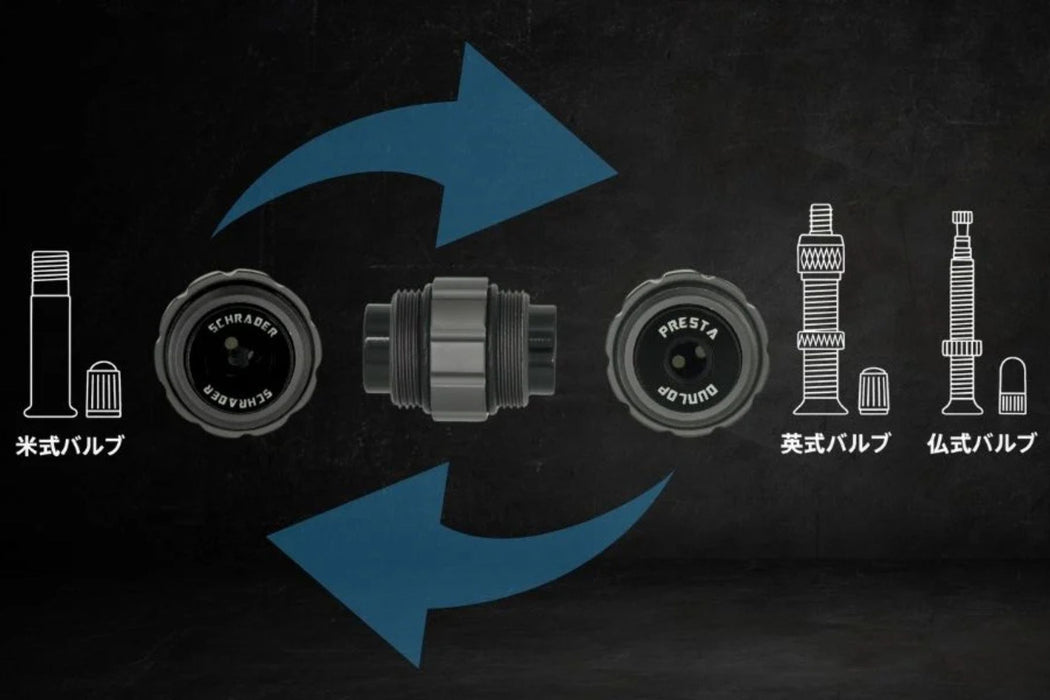 PWT 自転車 空気入れ ワンタッチロック ゲージ付きフロアポンプ 仏式/米式/英式対応 ブラック FP01E