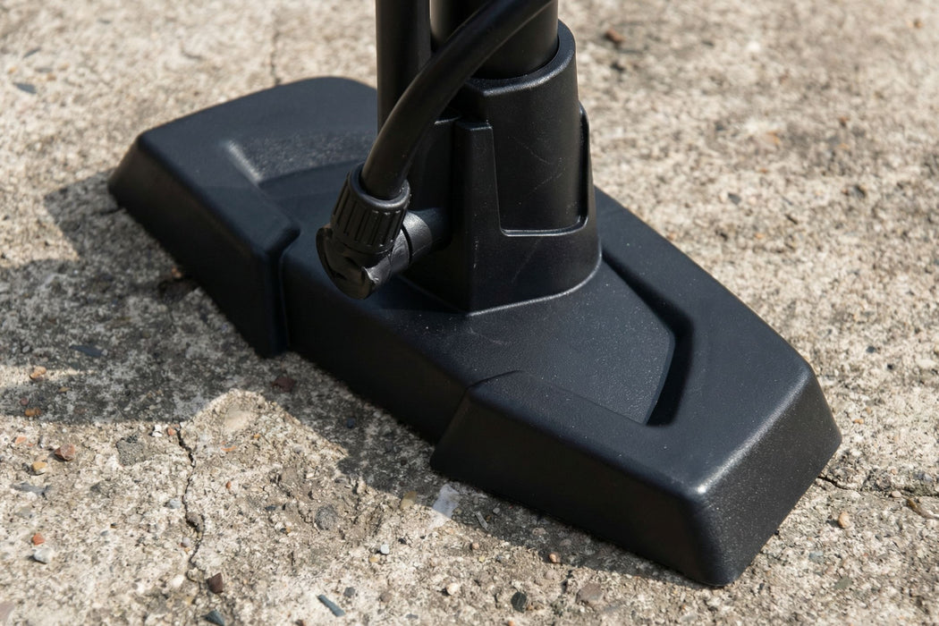 PWT 自転車 空気入れ ワンタッチロック ゲージ付きフロアポンプ 仏式/米式/英式対応 ブラック FP01E