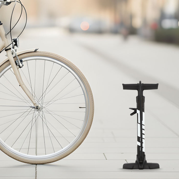 PWT 自転車 空気入れ 英式バルブ専用 軽量コンパクト フロアポンプ｜ママチャリ・シティサイクル・電動自転車対応｜ボール・浮き輪用アダプター付き FPJPS