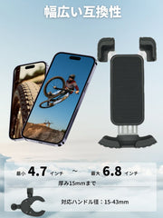 PWT バイク スマホホルダー バイク用スマホホルダー 携帯ホルダー 振動吸収 マウント 対応 スマホ スタンド マウント ハンドル 原付 オートバイ 自転車 - PWT トルクレンチ・ソケット工具などオリジナル工具専門店
