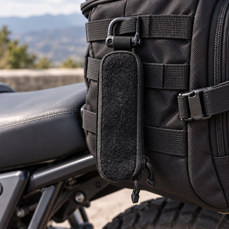 EDPシリーズ バイクのバッグへのフック装着例