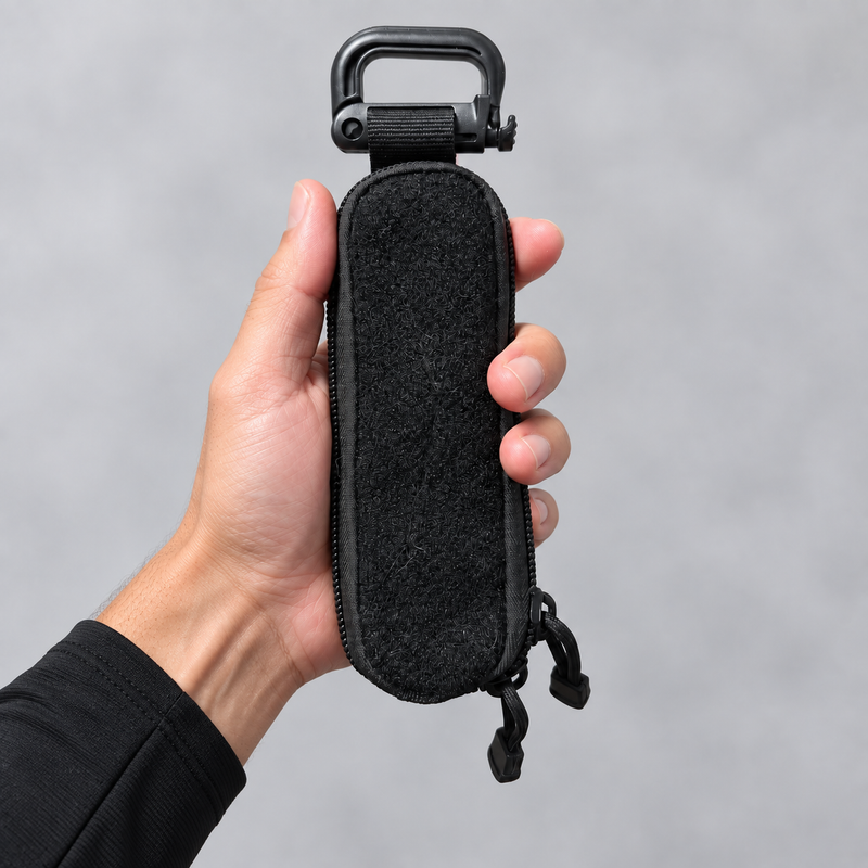 EDPシリーズ 手に持ったサイズ感。本体15×6×2cm、フック込み19cm