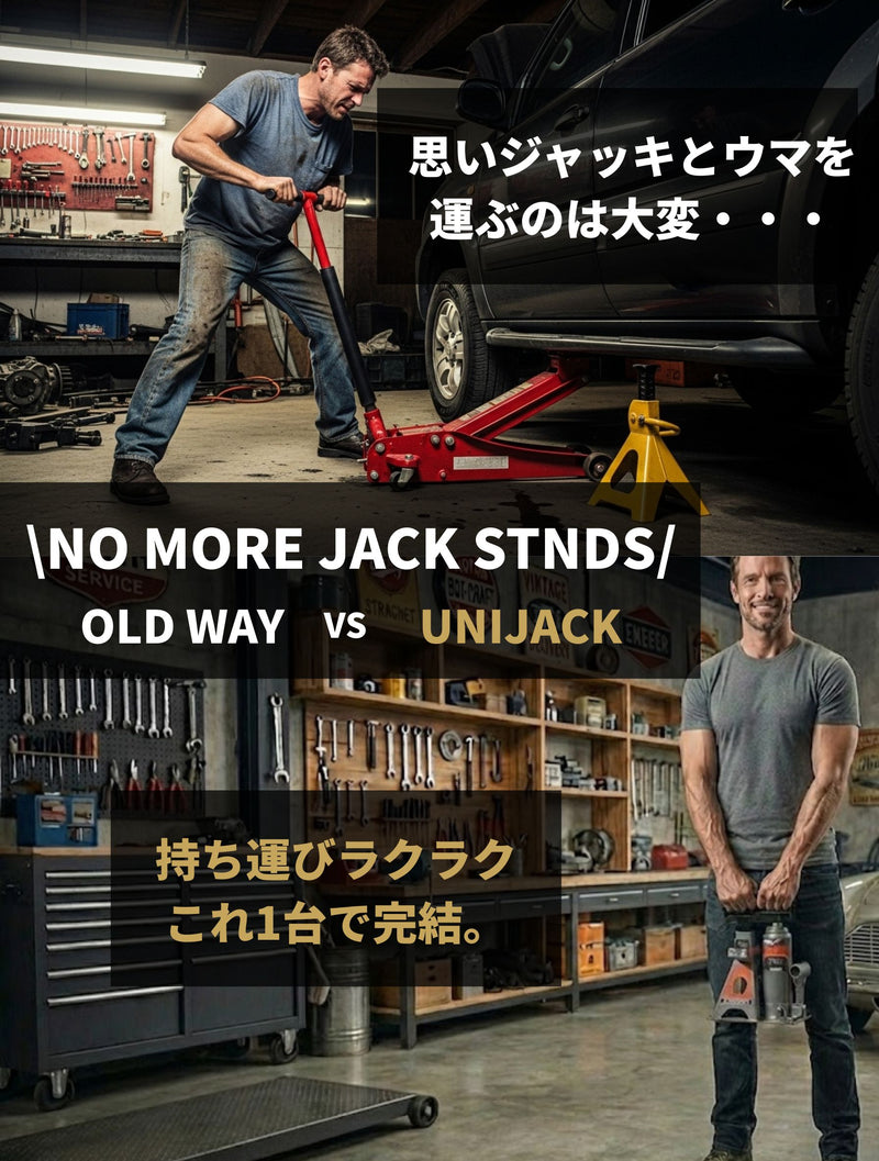 PWT フロアジャッキ 油圧ジャッキ ジャッキスタンド 一体型 2in1 耐荷重1.8t 車用 SUV 軽トラ トラック オフロード タイヤ交換工具 車載 整備 UNIJACK UJ4000