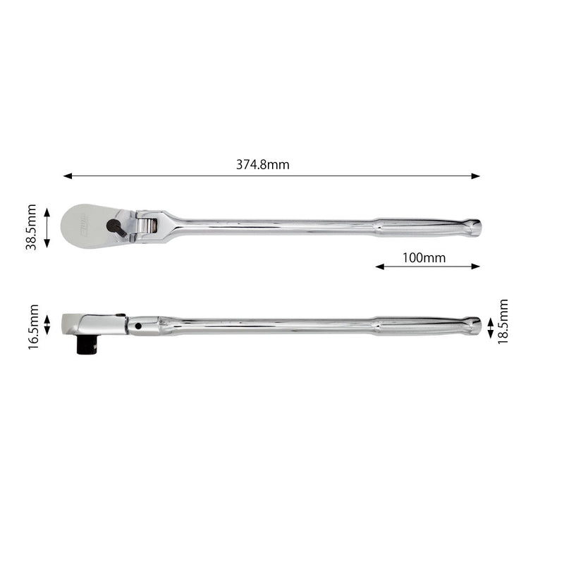PWT 12.7mm 1/2インチ ラチェットハンドル フレックス 長さ14インチ SRH12FLSH14 - PWT トルクレンチ・ソケット工具などオリジナル工具専門店