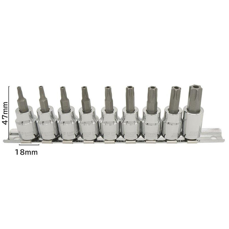 PWT 3/8インチ(9.5mm) いじり止め対応 トルクスビットソケットセット T15/T20/T25/T27/T30/T40/T45/T50/T55 IBS38TTSET - PWT トルクレンチ・ソケット工具などオリジナル工具専門店