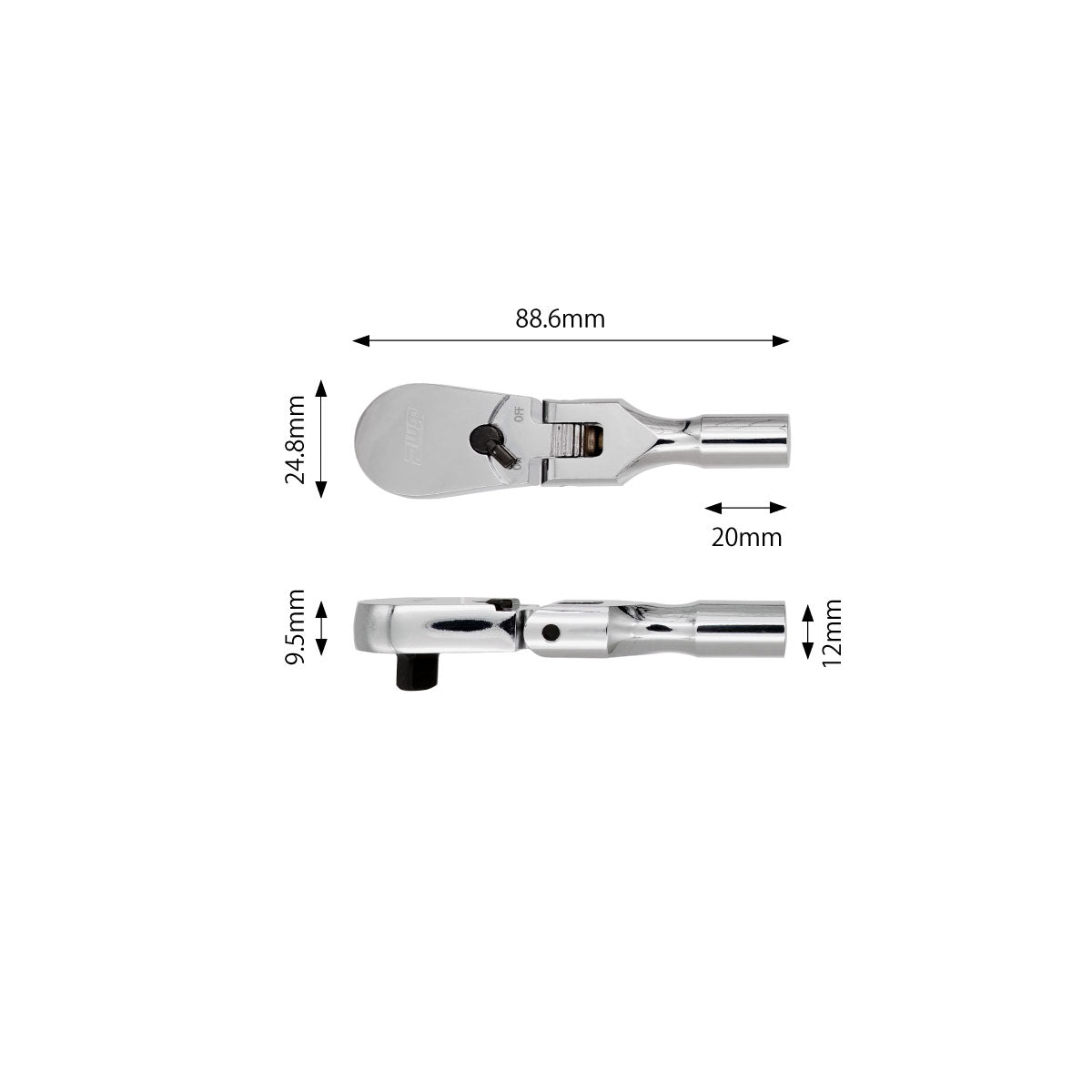 在庫処分】1/4インチ 6.35mm ラチェットハンドル SRH14FLSH3 | PWT