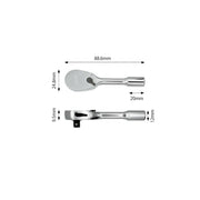 PWT 6.35mm 1/4インチ ラチェットハンドル 長さ3インチ SRH14SH3 - PWT トルクレンチ・ソケット工具などオリジナル工具専門店