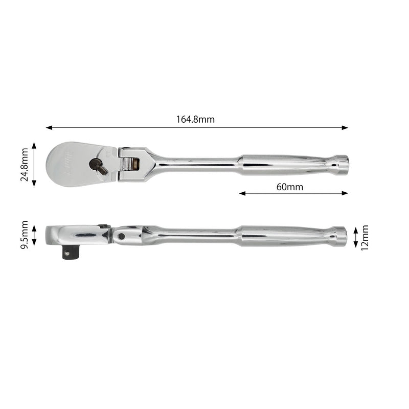 PWT 6.35mm 1/4インチ ラチェットハンドル フレックス 長さ6インチ SRH14FLSH6 - PWT トルクレンチ・ソケット工具などオリジナル工具専門店