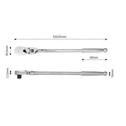 PWT 9.5mm 3/8インチ ラチェットハンドル フレックス 長さ12インチSRH38FLSH12 - PWT トルクレンチ・ソケット工具などオリジナル工具専門店