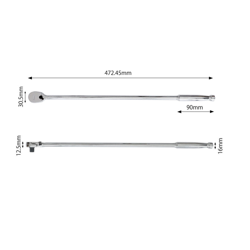 PWT 9.5mm 3/8インチ ラチェットハンドル 長さ18インチ SRH38SH18 - PWT トルクレンチ・ソケット工具などオリジナル工具専門店
