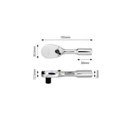 PWT 9.5mm 3/8インチ ラチェットハンドル 長さ3.5インチ SRH38SH312 - PWT トルクレンチ・ソケット工具などオリジナル工具専門店