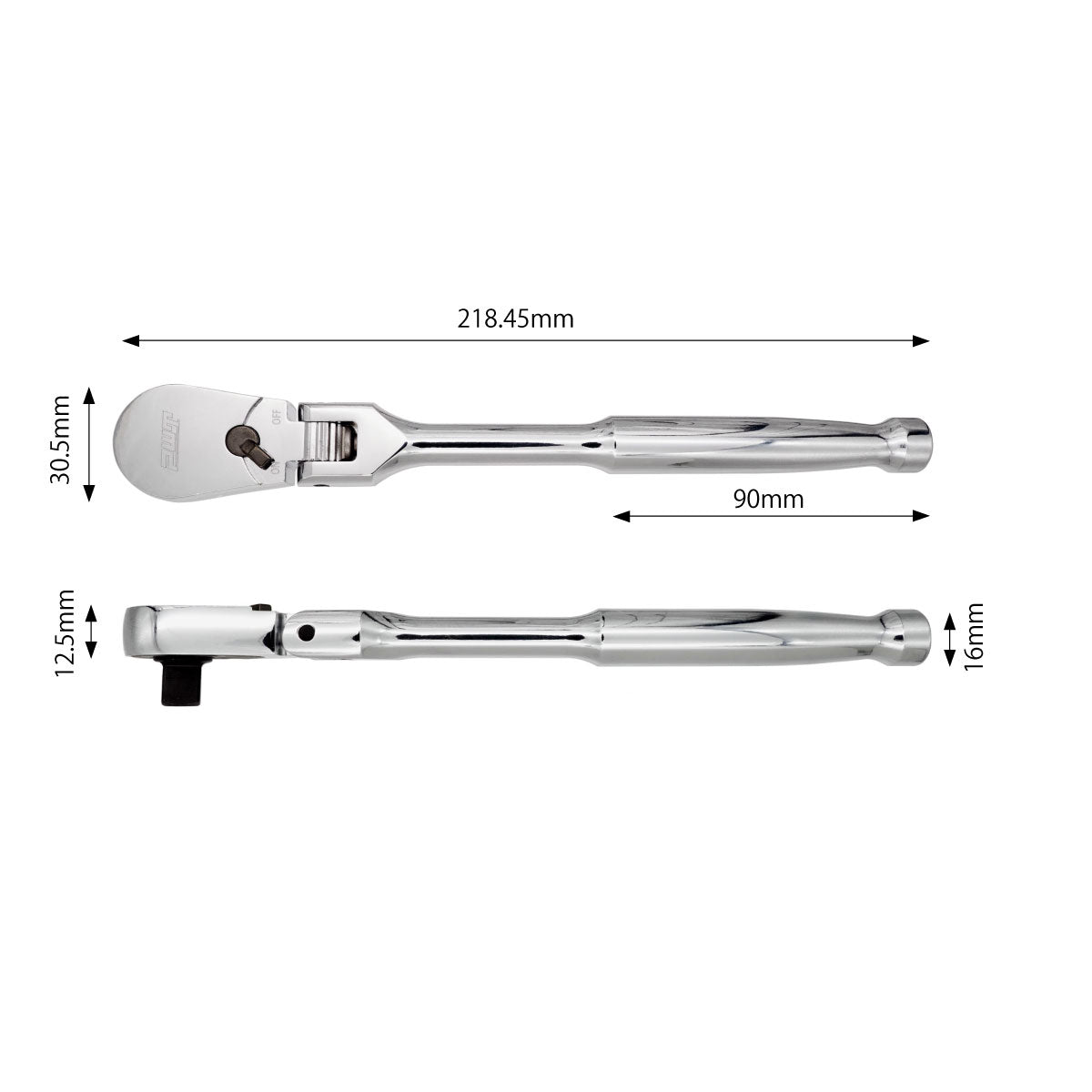 9.5mm 3/8インチ ラチェットハンドル フレックス 長さ8インチ