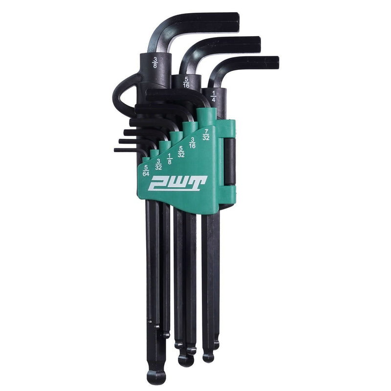 PWT インチサイズ 六角棒レンチ ボールポイントレンチセット ヘックスキーレンチ セット JBHSAE9BK - PWT トルクレンチ・ソケット工具などオリジナル工具専門店